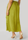 Textured Maxi Cargo Skirt