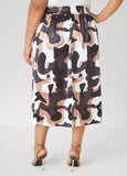 Camo Print Satin Cargo Skirt
