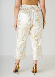 Metallic Tropical Print Capris
