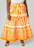 Ricrac Trimmed Floral Maxi Skirt