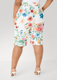 Pleated Floral Shorts