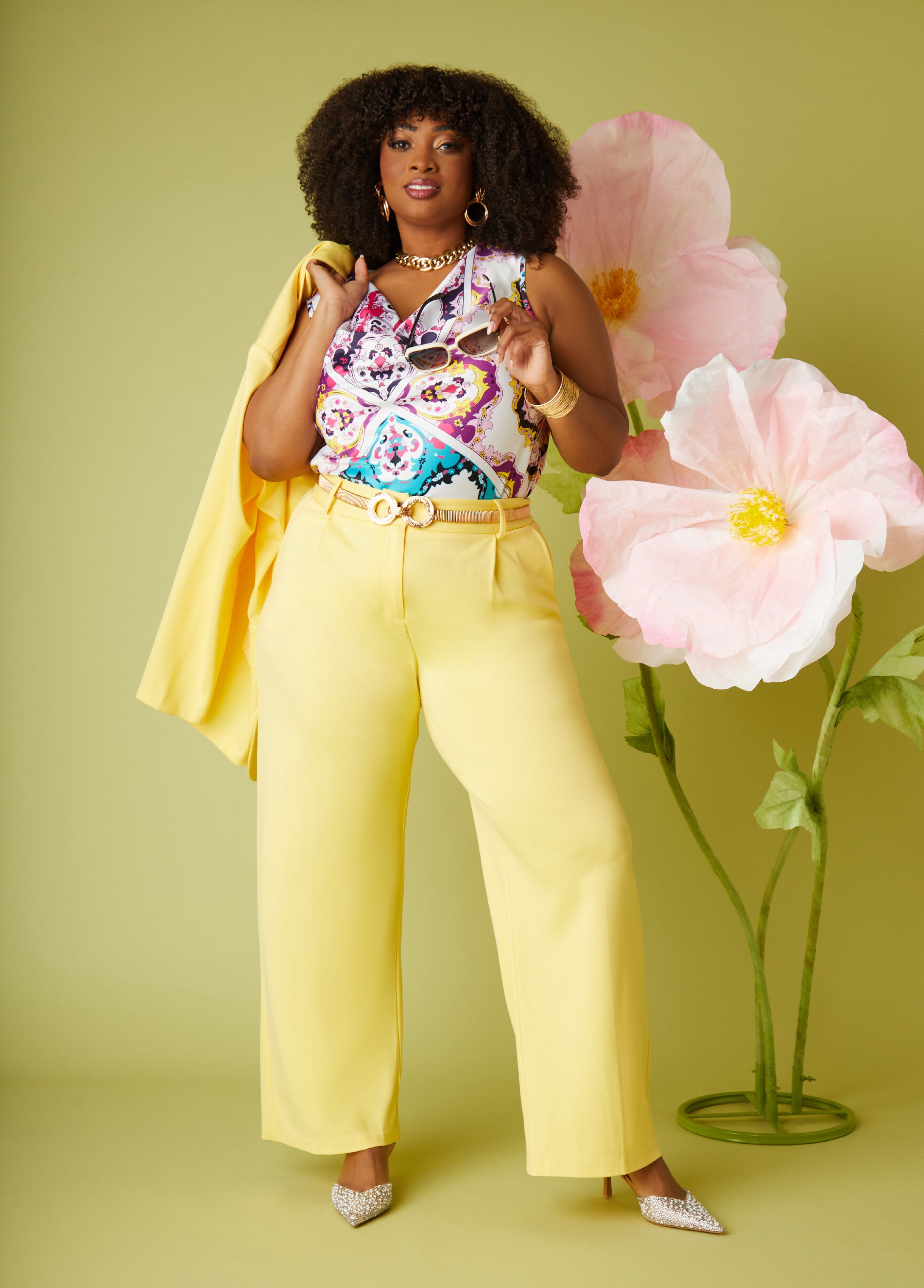 Plus Size Ponte High Rise Trousers