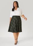 Plaid Ponte A Line Skirt