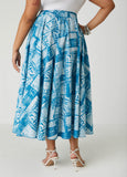 Denim Print Maxi Skirt