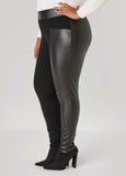 Faux Leather Paneled Leggings