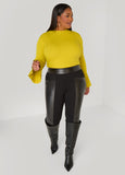 Plus Size Faux Leather Paneled Leggings