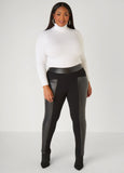Faux Leather Paneled Leggings