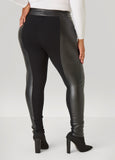 Faux Leather Paneled Leggings