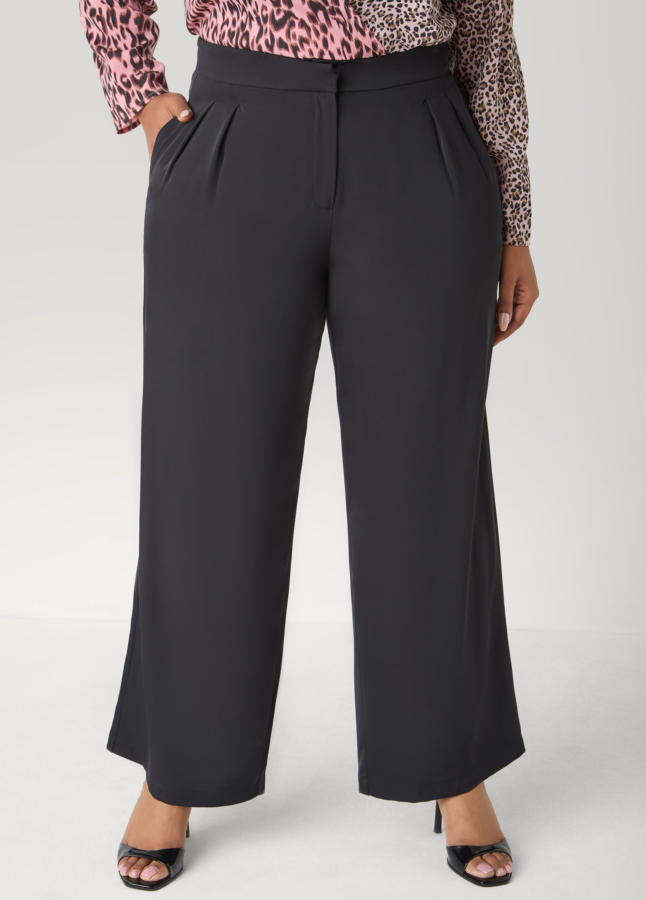 Sateen Wide Leg Pants Ashley Stewart Sateen Wide Leg Pants Ashley Stewart