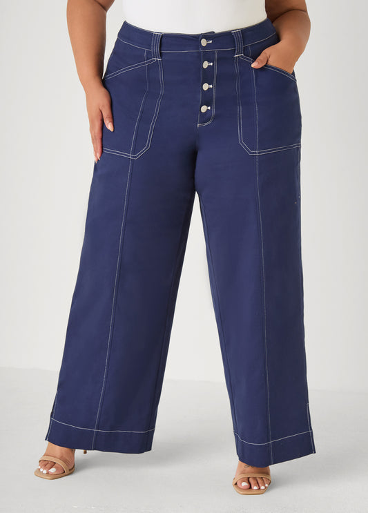 Twill Wide Leg Pants