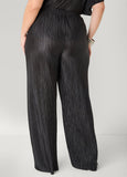 Plisse Satin Wide Leg Pants