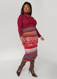 Plus Size Pencil Skirt Plus Size Red Skirt Plus Size Maxi Jersey Skirt