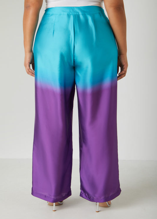 Ombre Satin Wide Leg Pants