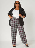 Plaid Straight Leg Trousers