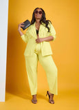 Plus Size Yellow Trousers Plus Size Suit Plus Size Pants Two Piece Set
