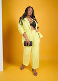 Plus Size Yellow Trousers Plus Size Suit Plus Size Pants Two Piece Set