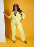 Plus Size Yellow Trousers Plus Size Suit Plus Size Pants Two Piece Set
