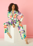 Plus Size Floral Print Trousers Plus Size Pants Suit Plus Size Set