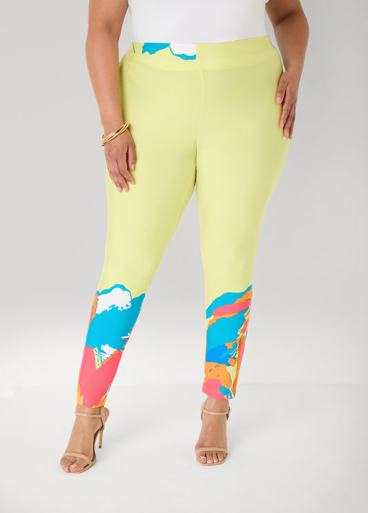 Abstract Print High Rise Leggings