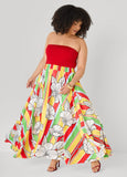 Floral Satin Maxi Skirt