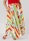 Floral Satin Maxi Skirt