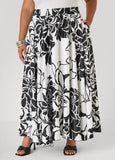 Floral Print Satin Maxi Skirt