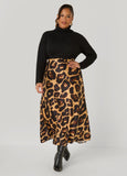 Leopard Print Satin Slip Skirt