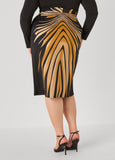Geo Print Pencil Skirt
