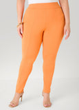 Plus Size Seamed Leggings High Rise Pull On Summer Leggings