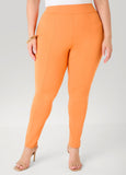Plus Size Seamed Leggings High Rise Pull On Summer Leggings