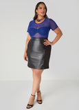 Faux Leather Paneled Skirt