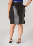 Faux Leather Paneled Skirt
