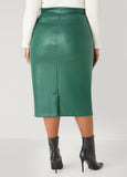 Pull On Faux Leather Pencil Skirt
