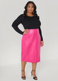 Faux Leather Midi Pencil Skirt