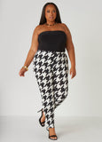 Plus Size Houndstooth Leggings