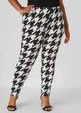 Plus Size Houndstooth Leggings