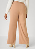 Gathered Waist Straight Leg Pants