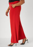 Gathered Waist Straight Leg Pants