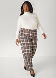 Plaid Pull On Straight Leg Pants