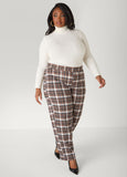 Plaid Pull On Straight Leg Pants