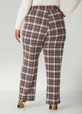 Plaid Pull On Straight Leg Pants