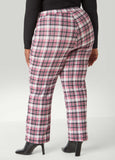 Plaid Pull On Straight Leg Pants