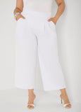 Pleated Wide Leg Capris