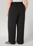 Textured Drawstring Wide Leg Pants