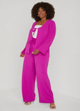 Textured Drawstring Wide Leg Pants