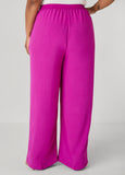 Textured Drawstring Wide Leg Pants