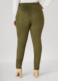 Pintucked Faux Suede Leggings