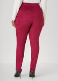 Pintucked Faux Suede Leggings