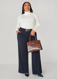 Ring Embellished Straight Leg Pants