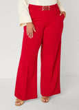 Ring Embellished Straight Leg Pants